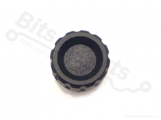 Knop gekarteld zwart 16x13mm met M3 schroefdraad